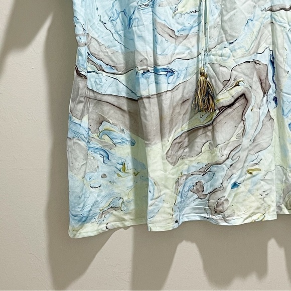 THE GREATER GOOD Women’s Blue Marble SEASHORE BREEZE Flutter Sleeve Tunic Top 1X - Picture 5 of 8